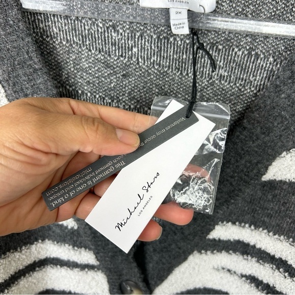 NWT Michael Stars Los Angeles Nell Cardigan Long sleeve button front size: 2X - Picture 5 of 13